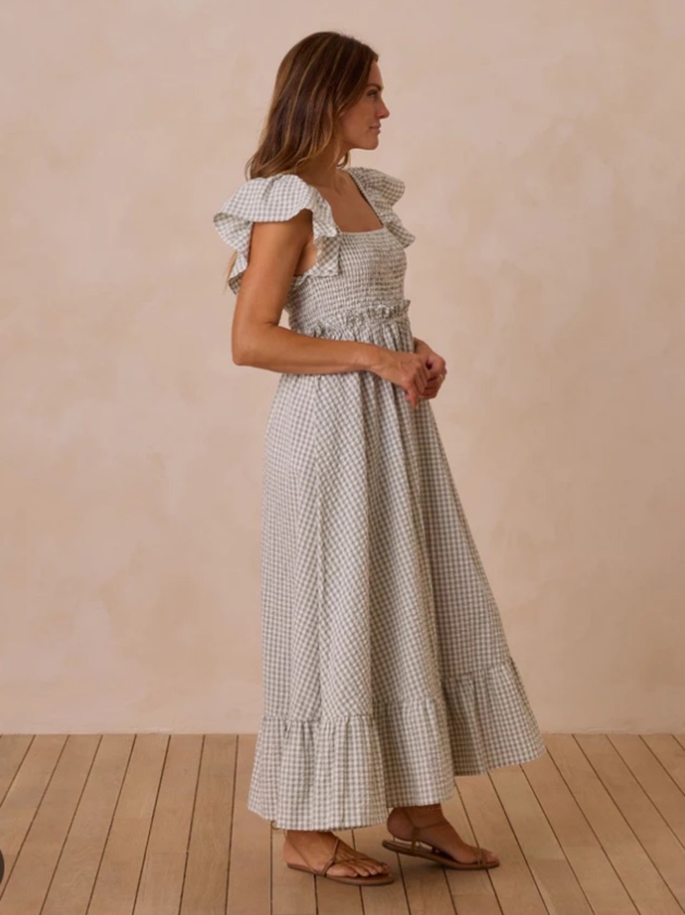 Rylee + Cru Gingham Ruffle Dress